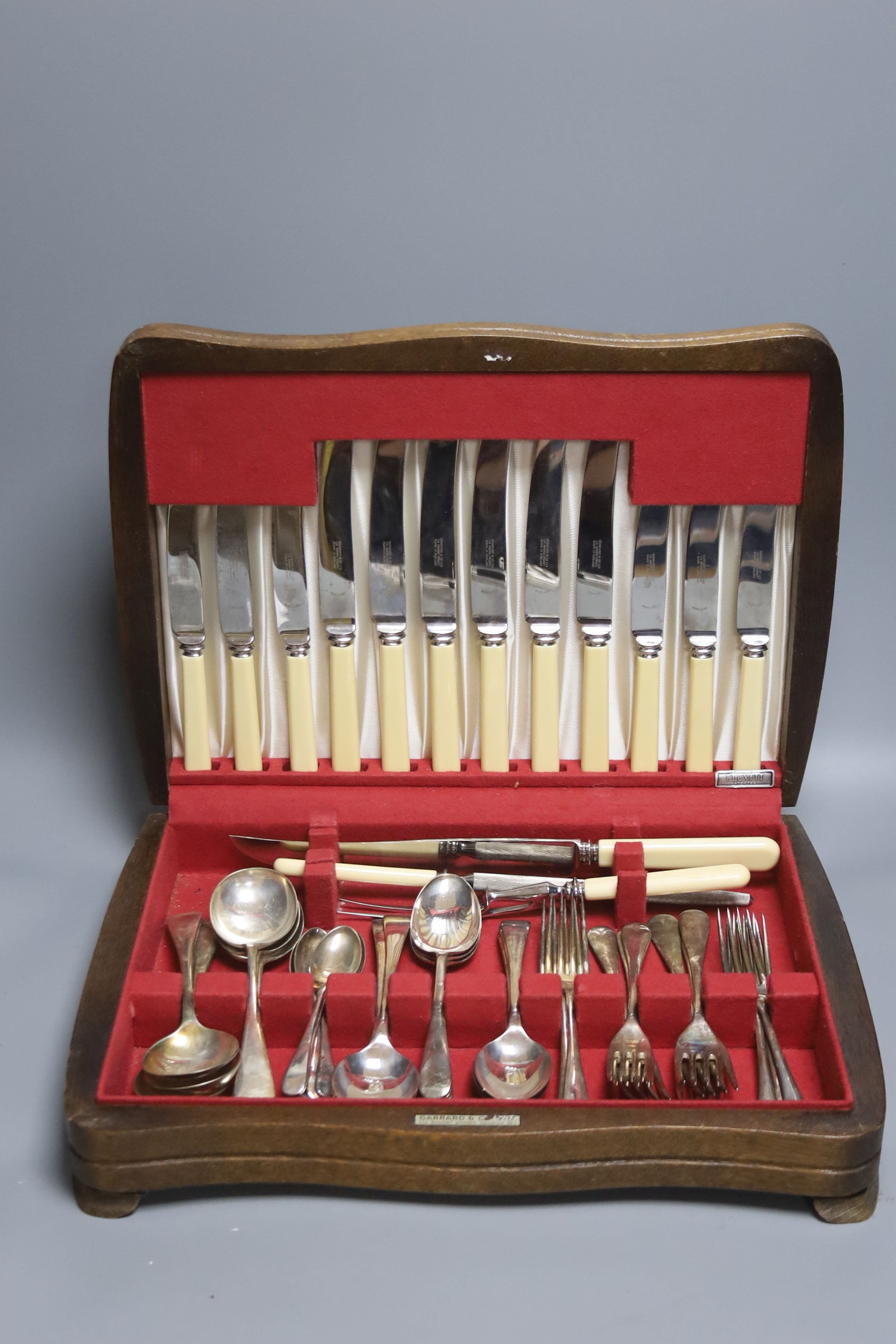 A Garrard & Co plated canteen of cutlery